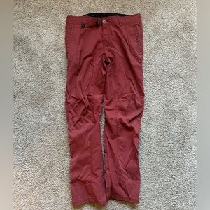 Prana Climbing Pants - Slim Fit - Red - Mens 32